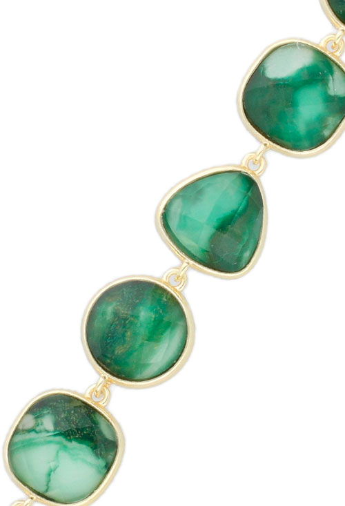 Pulsera plata chapada IP amarillo y cuarzos verdes 252_BB3216-JV pulsera plata chapada oro amarillo con cuarzos verdes foto detalle 252_BB3216-JV_03