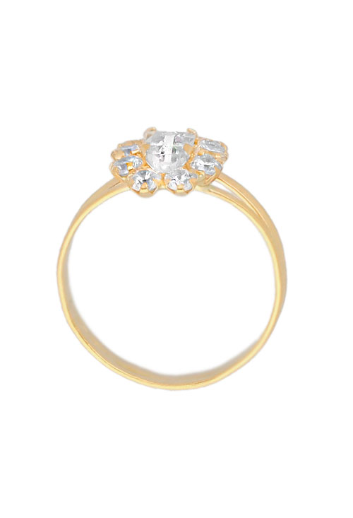 Anillo oro amarillo 18K con circonitas a precio outlet anillo de oro amarillo 18 kilates con circonitas en outlet de joyeria online muy muy barato foto cenital146_AN15-S