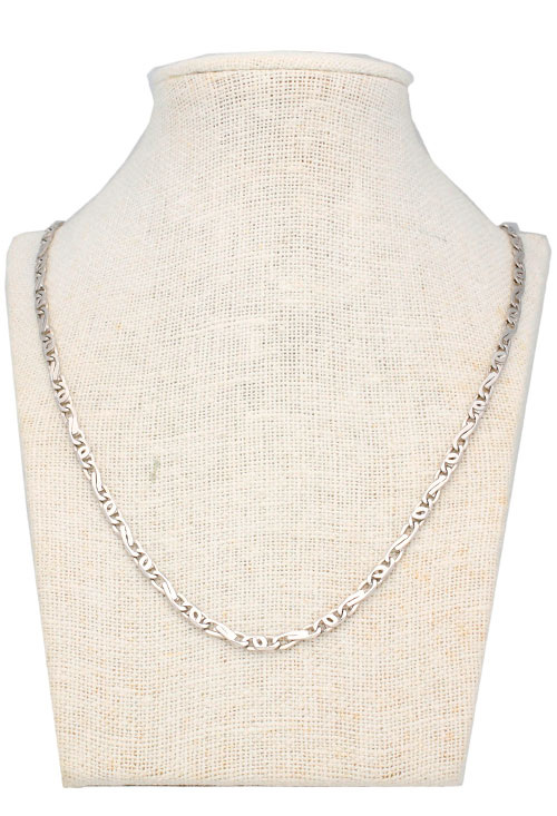 Cadena oro blanco 18K eslabones fantasia cadena oro blanco 18 kilates eslabones combinados de fantasia cadena maciza precio especia venta joyeria online foto expositor