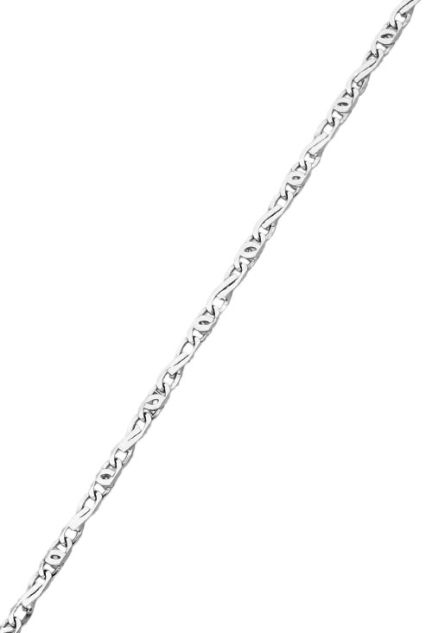 cadena de oro blanco 18 kilates eslabones barbados lapidados 60 cm de largo vista detalle 045_0157080-55_01