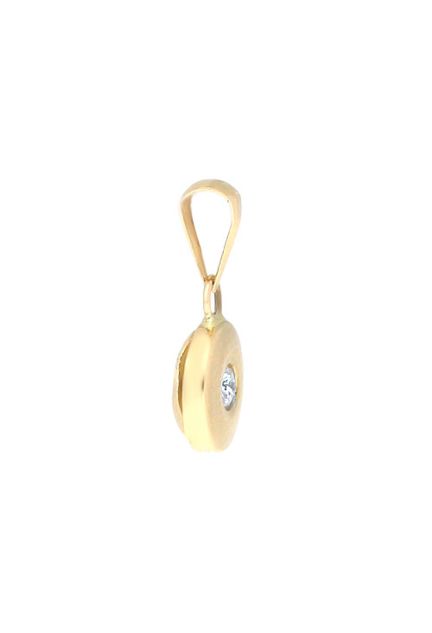colgante oro amarillo 18 kilates con circonita vista lateral precio especial joyas online