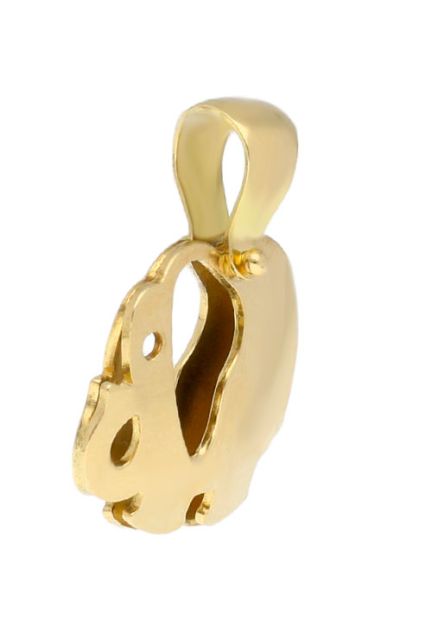 colgante oro amarillo 18 kilates forma de elefante foto oblicua precio barato en joyeria online