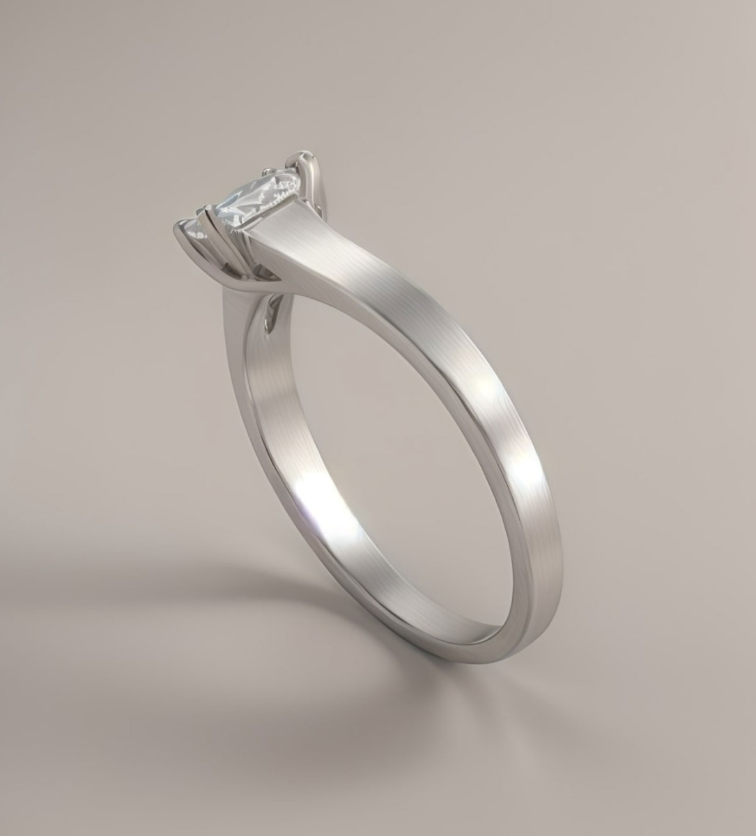 anillo de compromiso oro blanco 18 kilates con diamante talla trapecio vista renderizada 083_SB10984_02