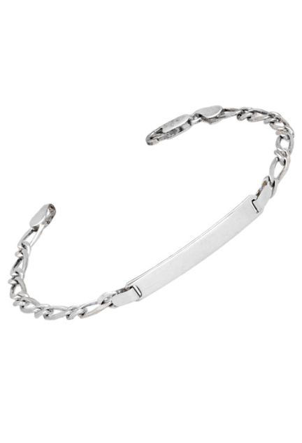 pulsera de plata con chapa para grabar eslabones combinados fotografia principal precio barato joyas online 126_BP(1-1)(6)100CH