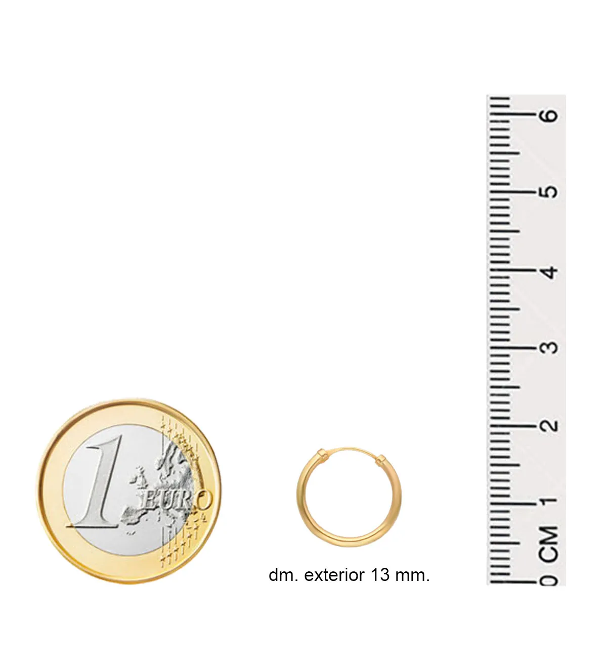 Pendientes de oro aros chanela redonda 030_1649 - 26