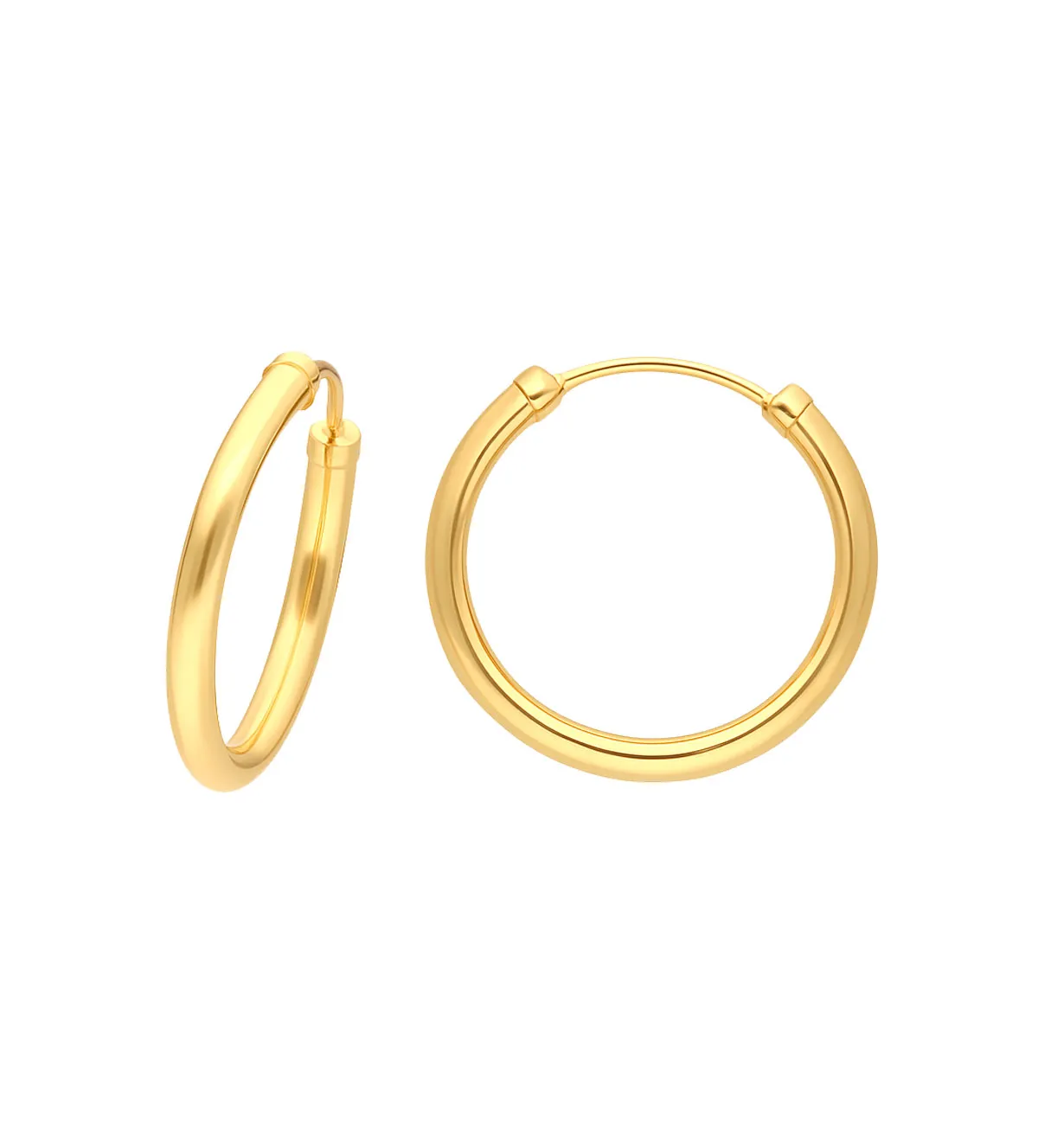 Pendientes de oro aros chanela redonda 030_1649 pendientes de oro aros de 2mm de grueso en muchas medidas