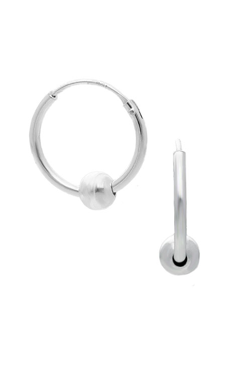 pendientes de aro chanela redonda con bola insertada foto laateral 240_ARO15-B5_03