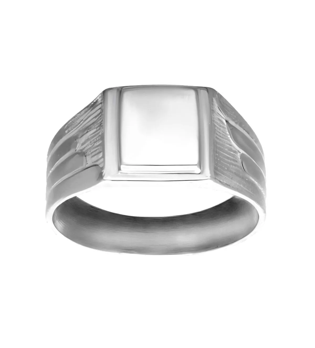 Anillo de plata sello para hombre "Firma" anillo de plata tipo sello para hombre foto frontal
