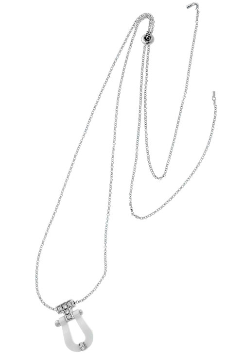 Gargantilla plata motivo estribo porcelana blanca gargantilla adaptable a collar plata de ley motivo de porcelana blanca foto completa 240_GR-1B_01