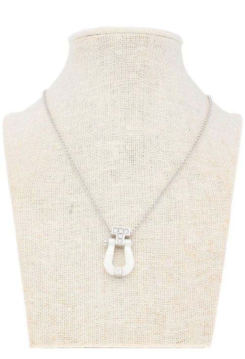 Gargantilla plata motivo estribo porcelana blanca Gargantilla plata motivo estribo porcelana blanca-98799