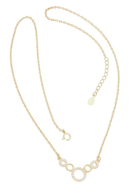 gargantilla plata chapada motivo circulos con circonitas vista cadena completa 240_GR-2001_01