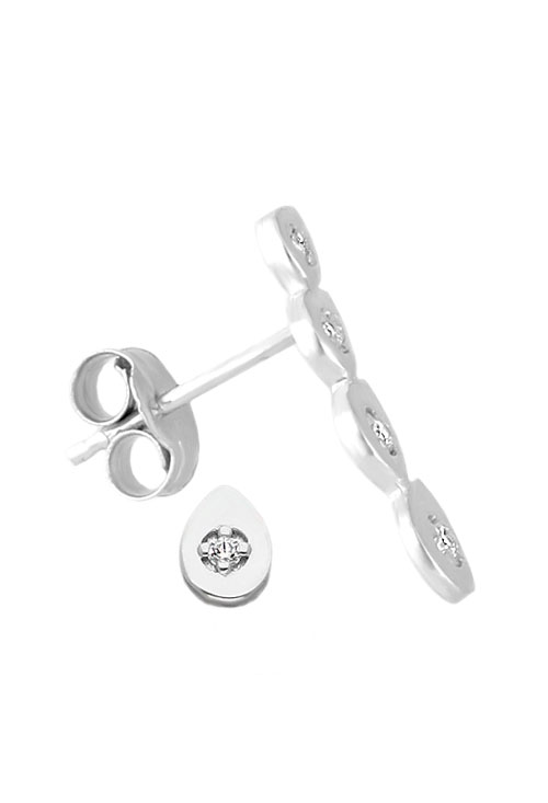 pendiente oro blanco 18 kilates desparejado tipo trepador vista lateral 030_3611-B_01