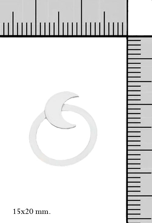 pendientes de plata dos en uno media luna y circulo foto con medidas 240_PPLA-LUP_M