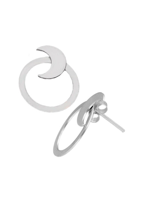 pendientes de plata dos en uno media luna y circulo foto lateral 240_PPLA-LUP_01