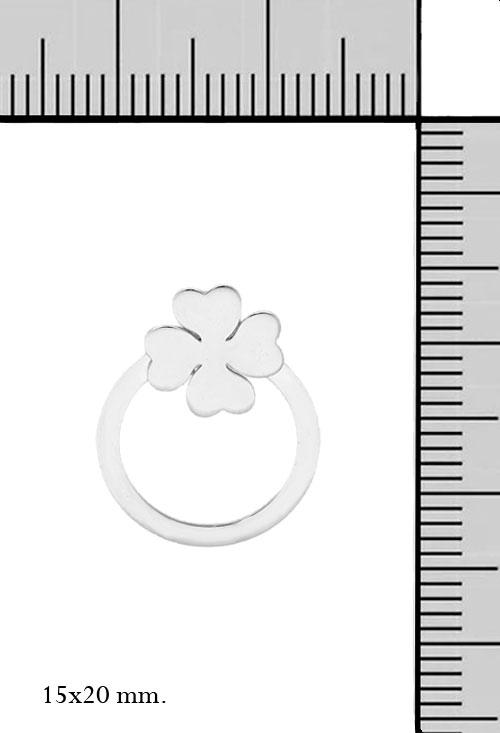 pendientes de plata dos en uno trebol cuatro corazones y circulo foto con medidas 240_PPLA-TREP_M