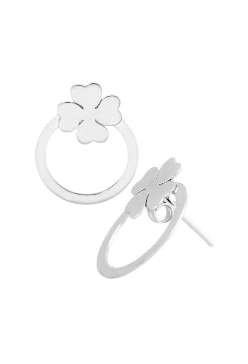 pendientes de plata dos en uno trebol cuatro corazones y circulo foto de lateral 240_PPLA-TREP_02