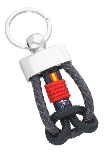 llavero de acero motivo cordones tonos verdes y bandera de espana forma de balon 306_BALONHC-3