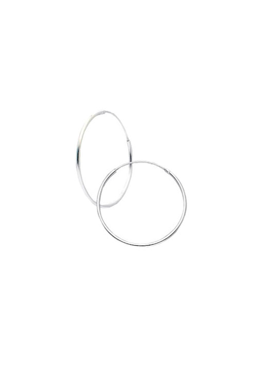 pendientes de aro plata de ley chanela de 1,50 mm y 18 mm. de diámetro vista principal