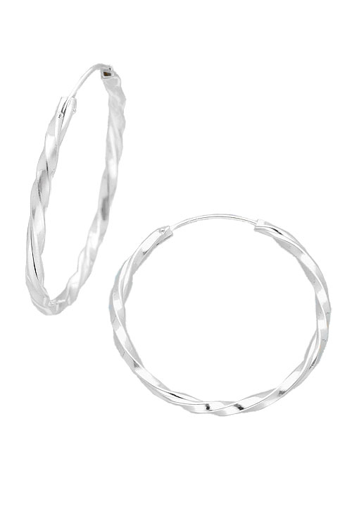 Pendientes aro plata ley chanela rizada 240_AROT2-35