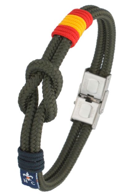 Pulsera hombre cordón náutico ancla y bandera España TH27