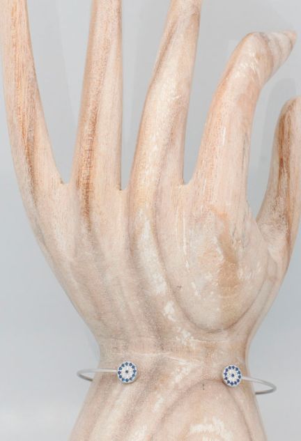 pulsera de plata hilo rigido con cristales swarovski foto modelo 240_BR-2CC_01