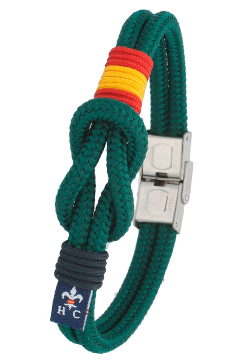 Pulsera hombre cordón náutico ancla y bandera España TH27