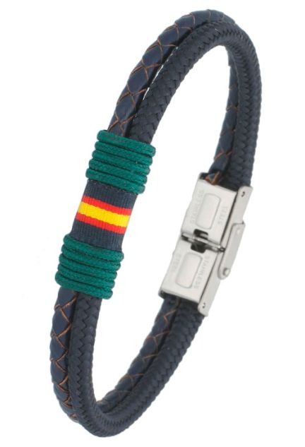 Pulsera hombre cordón náutico ancla y bandera España TH27