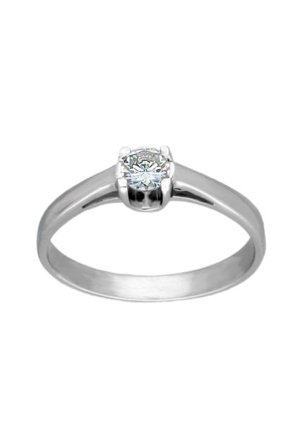 solitario de oro blanco 18 kilates con diamante anillo de compromiso fotografia frontal 020_SB003-024