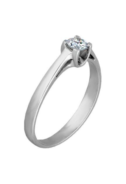 solitario de oro blanco 18 kilates con diamante anillo de compromiso fotografia lateral 020_SB003-024_01