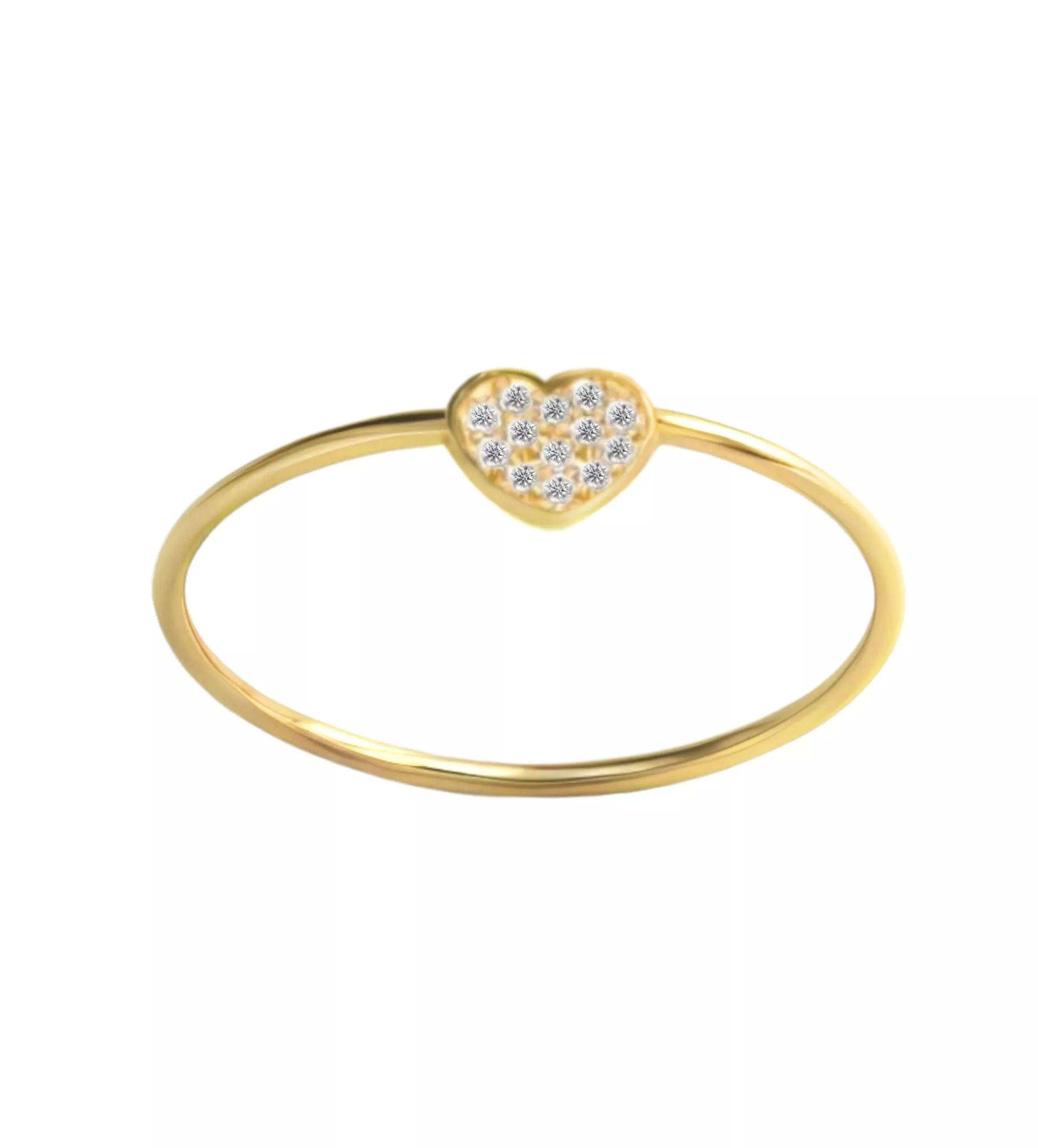 Sortija mujer oro amarillo y circonitas forma corazón 030_2936 anillo de oro con circones motivo corazon cuajado