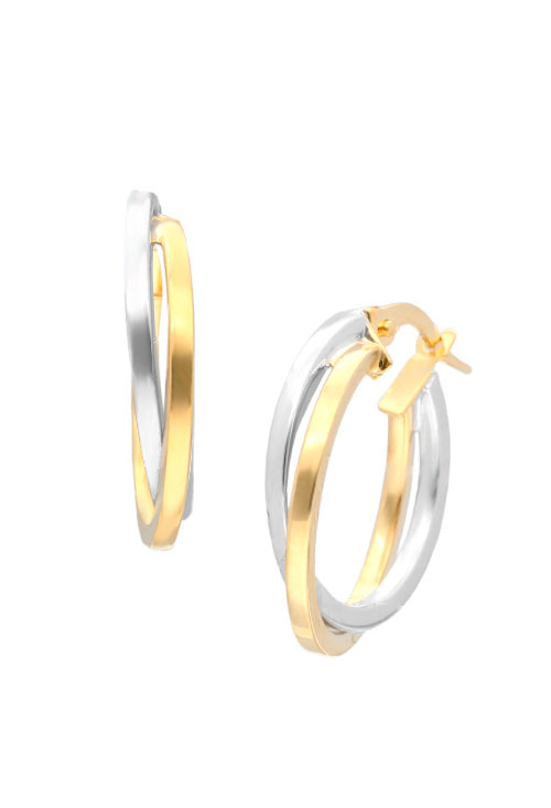 Pendientes oro bicolor 18k aros 030_3716 pendientes de aro oro bicolor 18 kilates fotografia principal parrilla 030_3716