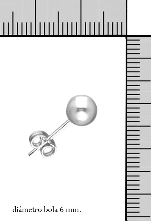 Pendientes de bola plata de ley foto con medidas 240_PBOLA-6