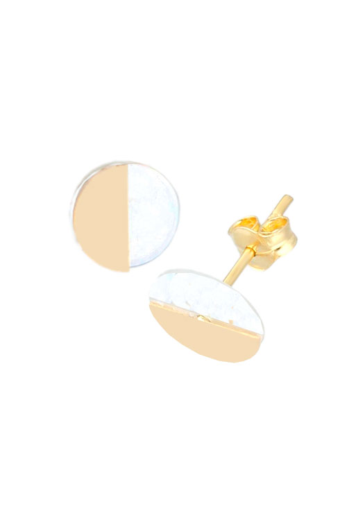 Pendientes oro 18K y nácar 030_2731 pendientes de oro amarillo 18 kilates y nacar vista sistema de presion 030_2731_01