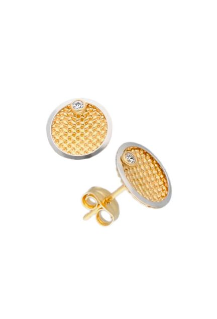 pendientes de oro bicolor forma circular foto cierre de presion 030_2859_01