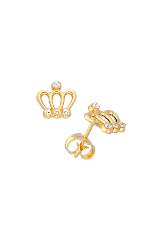 pendientes de oro forma corona real vista lateral 030_3706_01