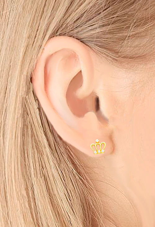 pendientes de oro forma corona real vista modelo 030_3706_02