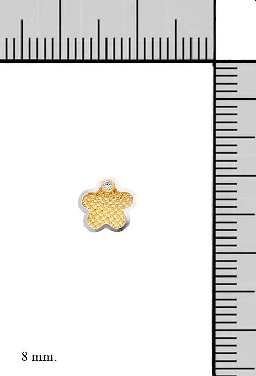 pendientes oro 18 kilates forma de flor foto con medidas 030_2860_M