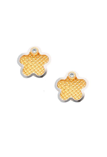 pendientes de oro bicolor forma circular foto principal 030_2859