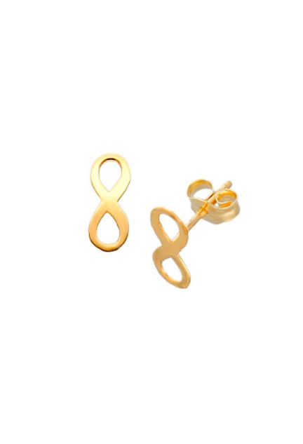 pendientes oro amarillo 18 kilates simbolo infinito foto sistema de presion 030_2420-G_01