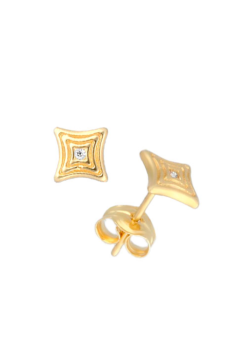 pendientes oro y circonita indicados para nina o jovencita foto lateral 030_3703_01