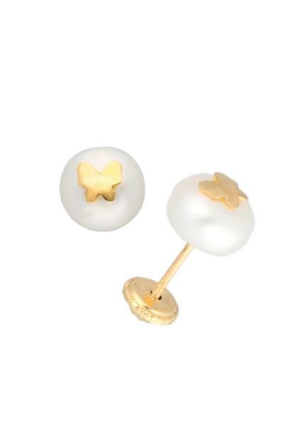 pendientes perla cultivada y oro silueta mariposa fotografia lateral 030_2088_01