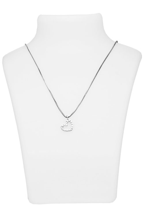 gargantilla oro blanco 18 kilates cadena veneciana con colgante motivo corazon diamantes vista expositor 305_Z535-10_02