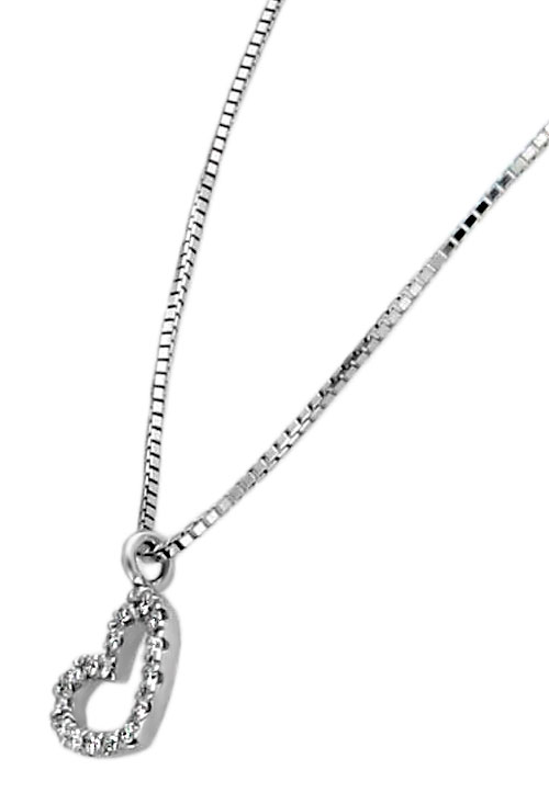 gargantilla oro blanco 18 kilates cadena venecianacon colgante motivo corazon diamantes vista lateral 305_Z535-10_01