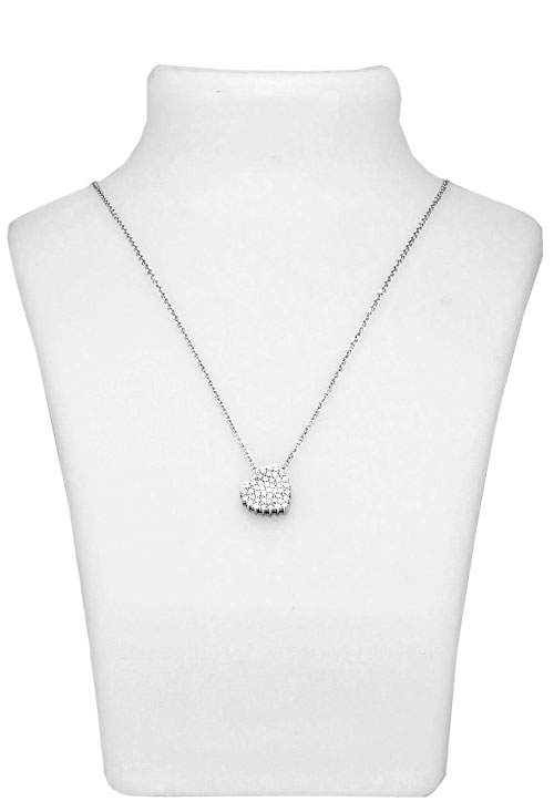 gargantilla oro blanco 18 kilates motivo corazon cuajado de diamantes vista en expositor 305_P1237-5_02