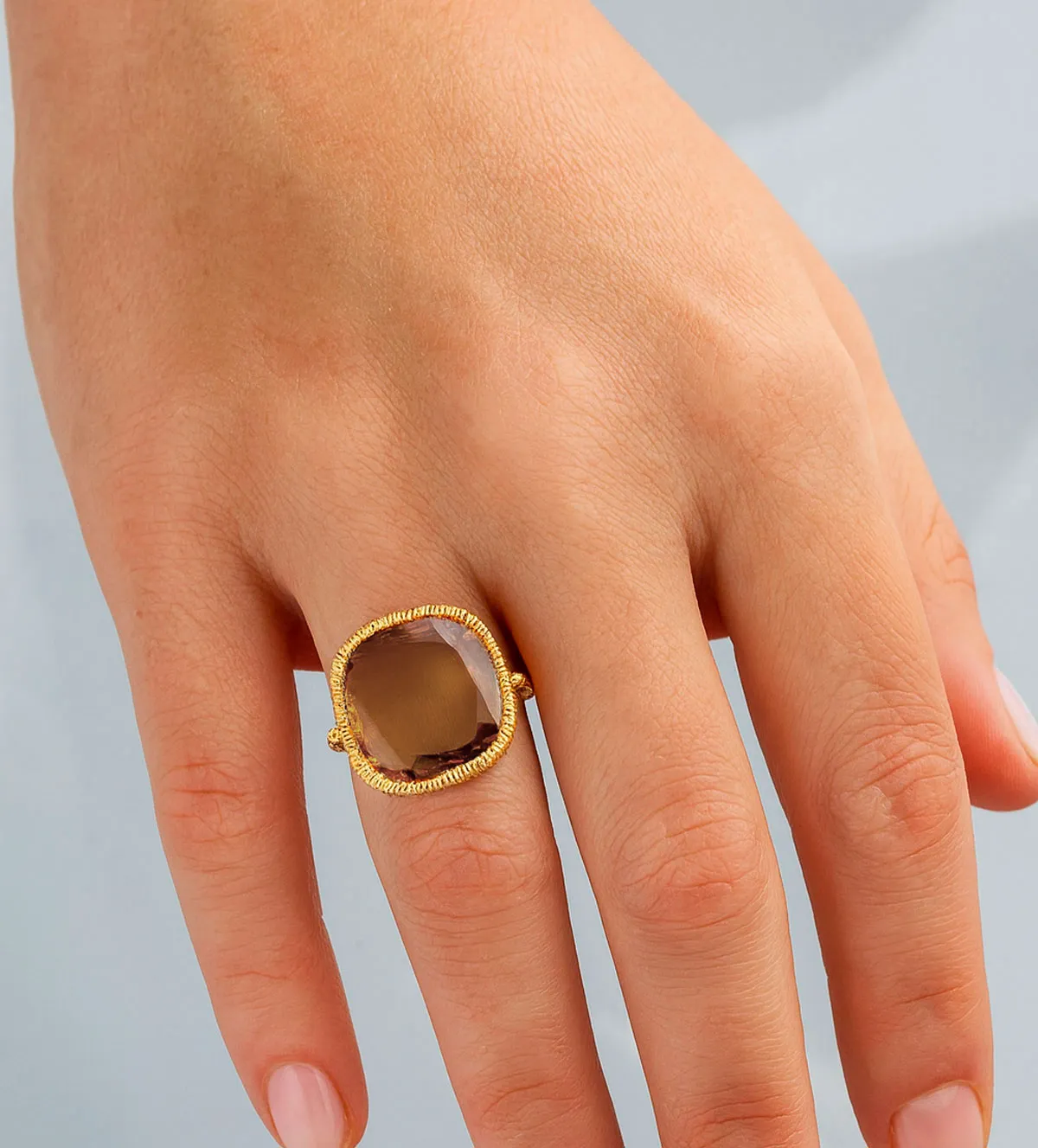 Anillo de oro amarillo con topacio 167_4745-SC Anillo de oro amarillo con topacio 167_4745-SC - Imagen 3