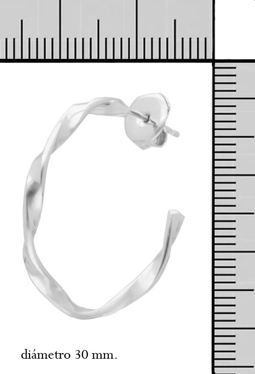 Pendientes aro plata ley chanela rizada 266_015178-1-1-30 pendiente aro plata chanela rizada 266_015178-1-1-30_M