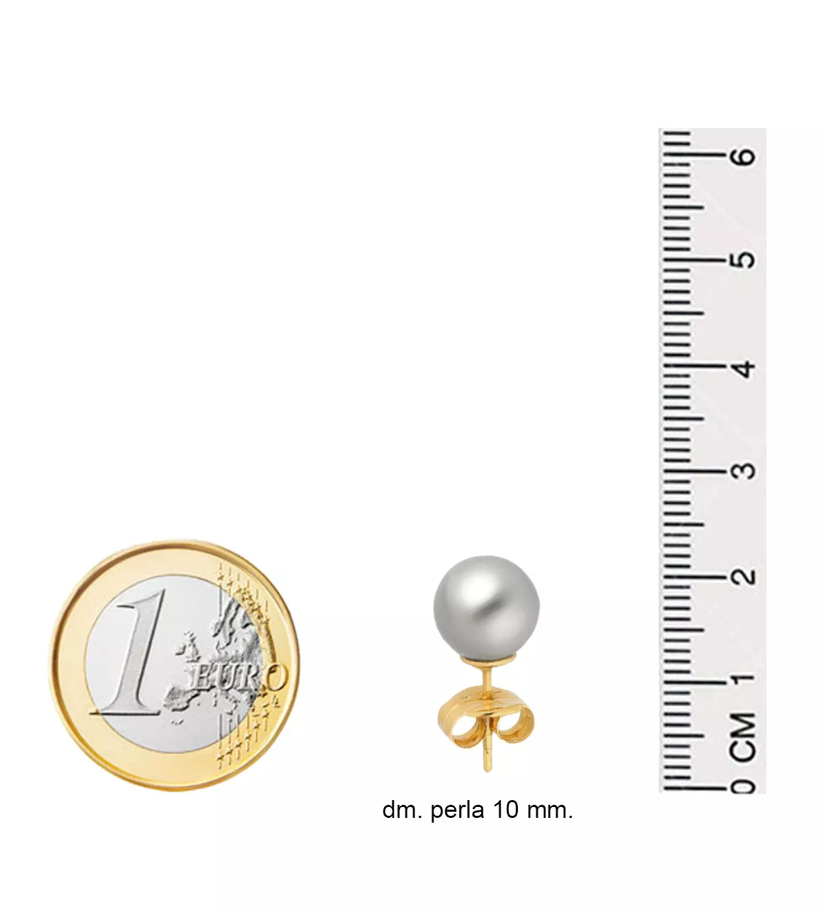 Pendientes de oro 18k perlas grises Australianas pendientes de oro con perla australiana foto medidas