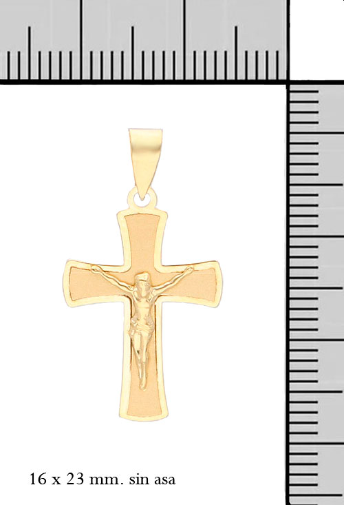 Crucifijo oro amarillo brillo mate18K 002_6160-C crucifijo oro amarillo 18k brillo mate 002_6160-C_M