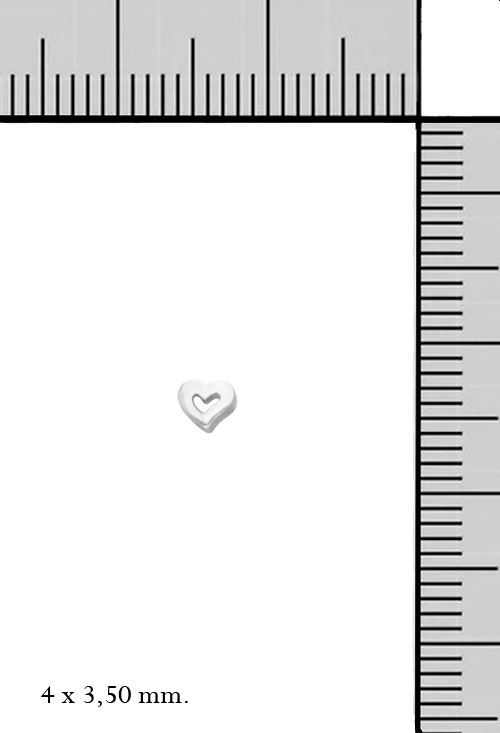 Medio par de pendiente plata forma corazón 266_EXP-023-5 medio par pendiente corazon plata toma medidas 266_EXP-023-5_M