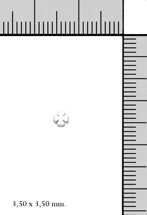 medio par pendiente plata trebol toma con medidas 266_EXP-023-10_M